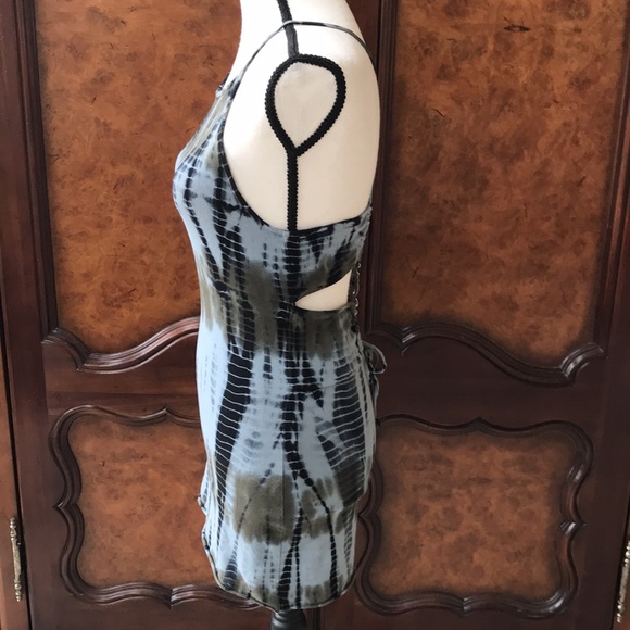 Ecote Tie Dye Bodycon Dress with Lace Up Back - Picture 3 of 11